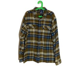 Patagonia men's Large plaid button down organic cotton shirt
